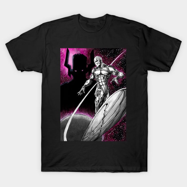 Silver Surfer and Galactus T-Shirt by Jomeeo